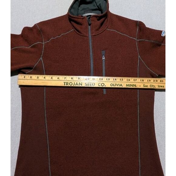 Kuhl Europa 1/4 Zip Sweater Men’s Small Rust Red Fleece Pullover F16 Style... - Picture 10 of 12